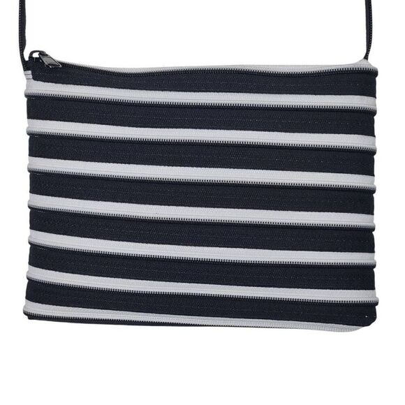 Tirolls zipper crossbody bag black white purse - Picture 2 of 8